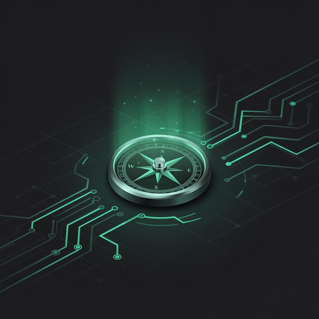Compass and circuit roadmap concept for financial learning journey